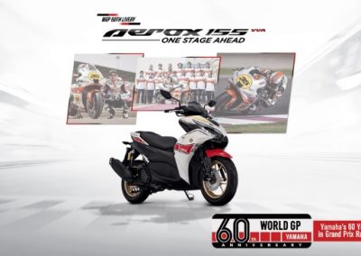 LIVERY BARU ALL NEW AEROX 155 CONNECTED ABS, SIMBOL 6 DEKADE KEJAYAAN YAMAHA DI BALAP DUNIA