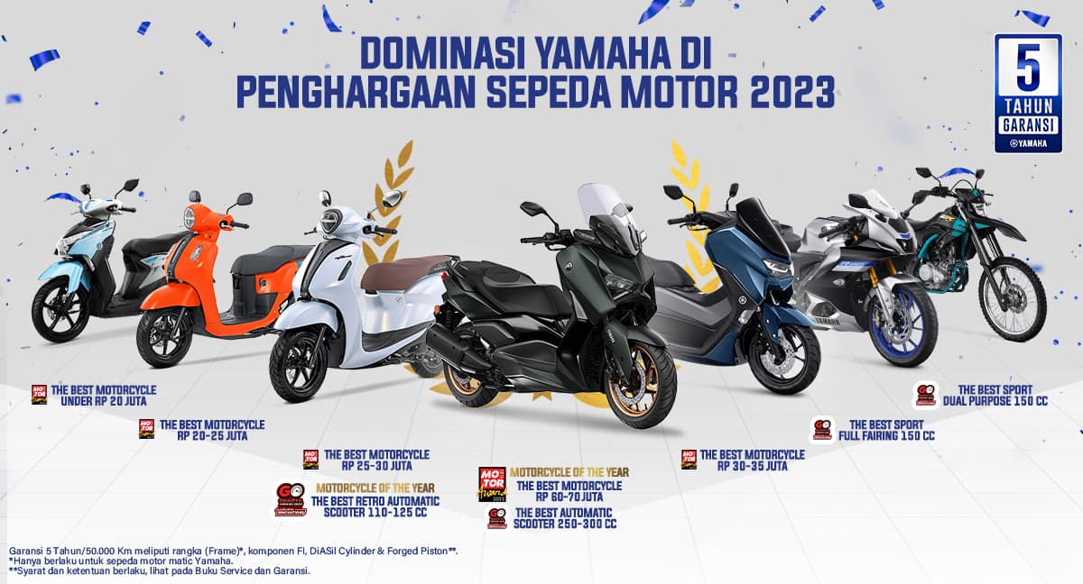 Motor Yamaha Boyong 5 Piala di Ajang Penghargaan Bergengsi